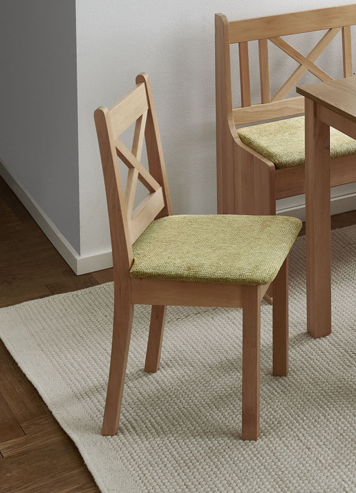 Landhausstil - Esszimmermöbeln, in Farbe NATUR-GRÜN, in Ausführung Stühle, 2er-Set Ansicht 1