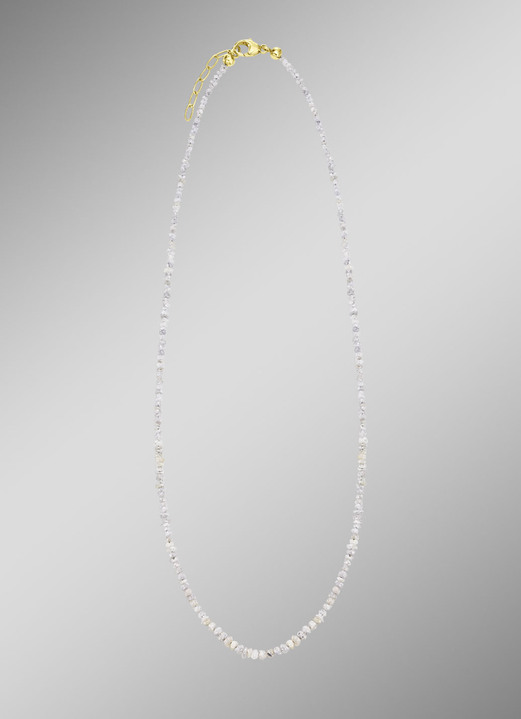 Halsketten & Armbänder - Aussergewöhnliche Halskette mit Roh-Diamanten in Hellgrau, in Farbe  Ansicht 1