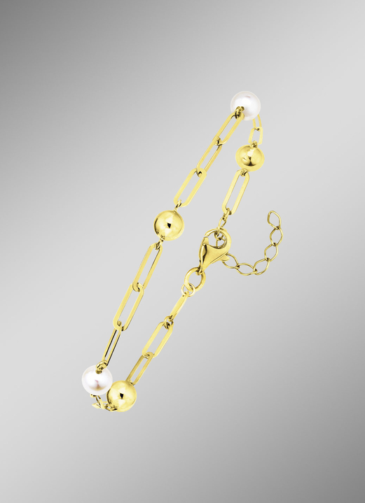 mit Perlen - Armband aus Gold mit Süsswasser-Zuchtperlen, in Farbe  Ansicht 1