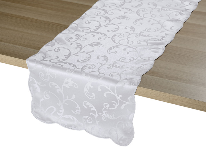 Tischdecken - «SCHÄFER» Tisch- und Raumdekoration in verschiedenen Ausführungen, in Größe 130 (Tischdecke, 130/160 cm) bis 404 (2er-Set Kissenbezüge, 40/40 cm), in Farbe WEISS Ansicht 1