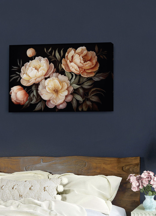 Blumen - Hochwertiges Leinwandbild mit Holzrahmen, in Farbe BUNT Ansicht 1