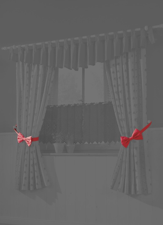 Landhaus & Küche - Dekorative Schleifen-Raffhalter, 2er-Pack, in Farbe ROT Ansicht 1
