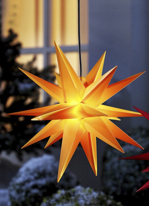 Aussendekorationen - Beleuchteter Weihnachtsstern mit Timer, in Farbe GELB Ansicht 1