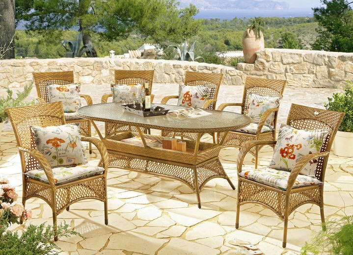 SALE % - Best Gartenmöbel Madelene mit langlebiger Kunststoffbespannung, in Farbe KARAMELL, in Ausführung Sessel Ansicht 1