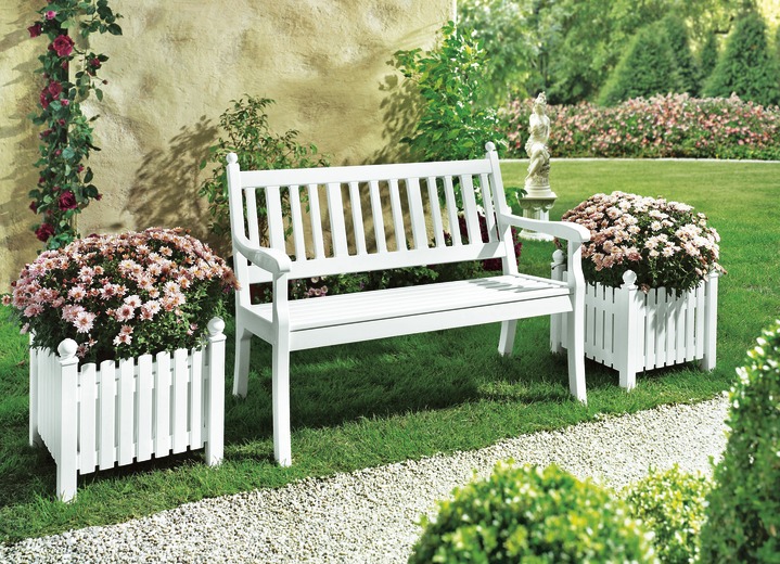 Gartenmöbel - Stilvolle Bänke für anspruchsvolle Genießer, in Farbe WEISS, in Ausführung 2 Sitzer