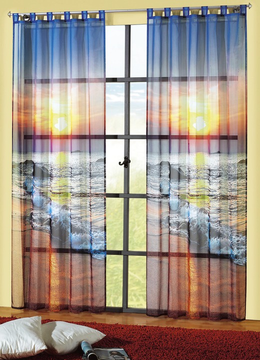 - Fensterdekoration mit Sonnenuntergang, in Größe 365 (H145xB120 cm) bis 572 (H245xB120 cm), in Farbe , in Ausführung Dekoschal mit Universalschienenband