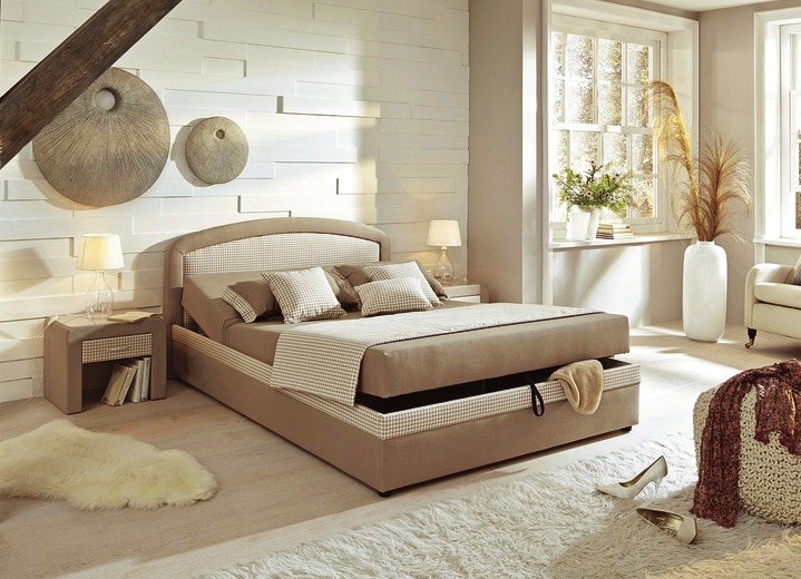 Betten - Polsterbett mit geräumigem Bettkasten, in Farbe CAPPUCCINO, in Ausführung Ausführung 3 Ansicht 1