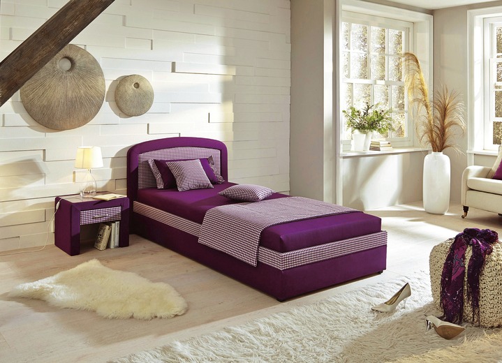 Betten - Polsterbett mit geräumigem Bettkasten, in Farbe BEERE, in Ausführung Ausführung 1 Ansicht 1
