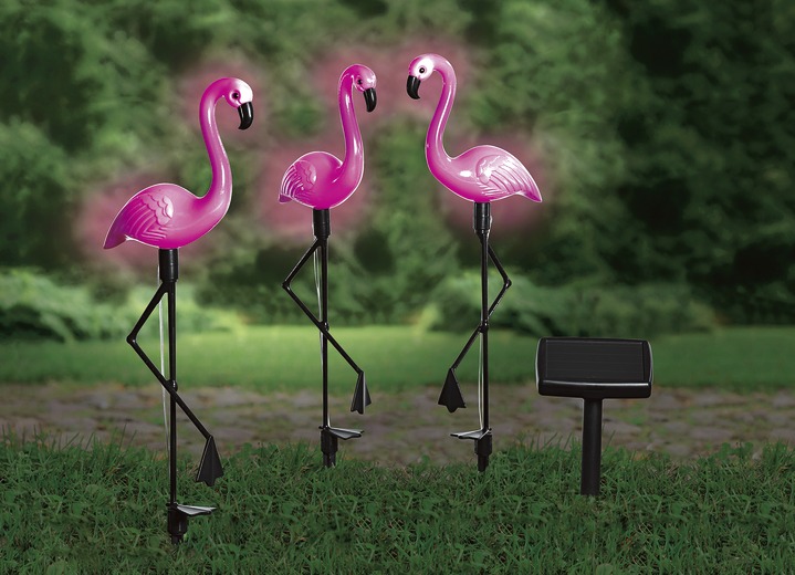 - Solar-Flamingos, 3er-Set, in Farbe PINK