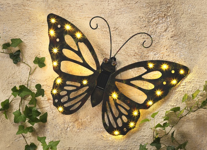 Leuchtende Dekoration - Wandbild «Solar-Schmetterling», in Farbe ANTIK-BRAUN