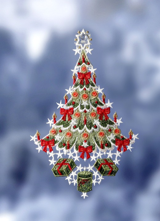 Fensterbilder - Fensterbild «Weihnachtsbaum», in Farbe GRÜN-ROT