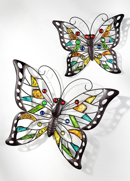 - Wanddekoration «Schmetterlinge», 2er-Set, in Farbe