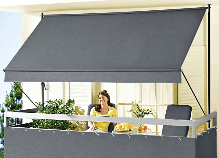 Sichtschutz und Sonnenschutz - Klemmmarkise «Style» in verschiedenen Farben, in Größe 150 (Breite 150 cm) bis 400 (Breite 400 cm), in Farbe ANTHRAZIT Ansicht 1