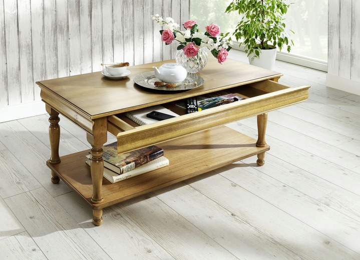 Couchtische - Couchtisch aus teilmassivem Holz, in Farbe HONIG