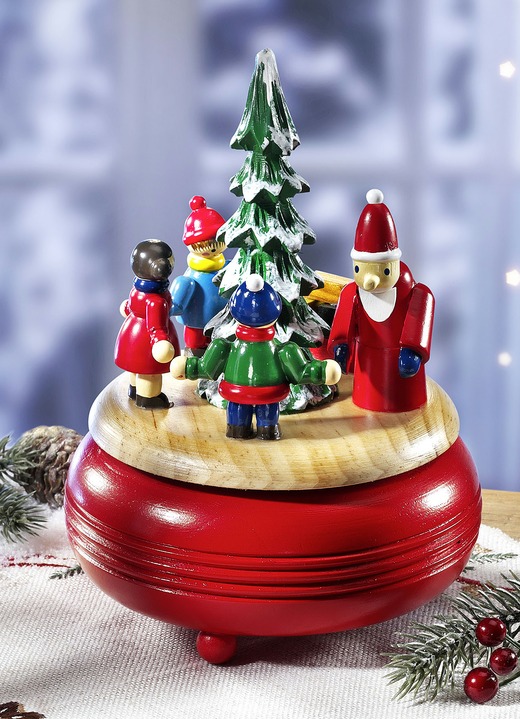 Weihnachten - Spieluhr mit der Melodie «Oh Tannenbaum», in Farbe ROT