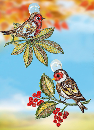 Fensterbilder «Herbstvögel», 2er-Set
