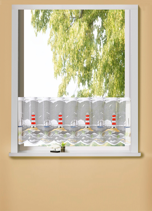 - Kurzstore Leuchtturm, in Größe 784 (H45xB 90 cm) bis 861 (H60xB150 cm), in Farbe WEISS-BUNT Ansicht 1