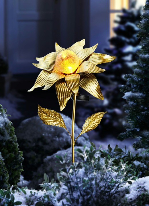 Solarblume aus gold lackiertem Metall Weihnachten