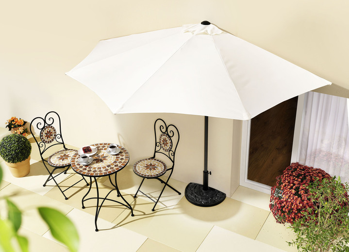 Sichtschutz und Sonnenschutz - Schirme mit UV-Schutz 50+, in Farbe BEIGE, in Ausführung halbrund Ansicht 1