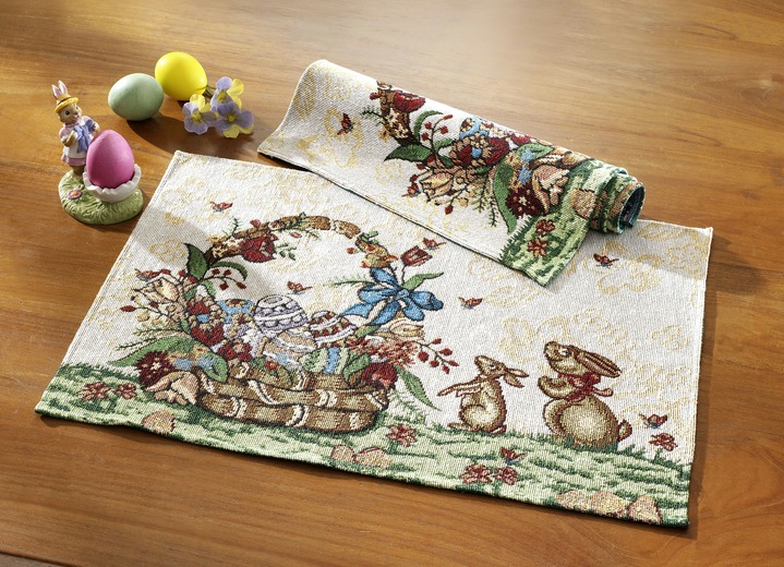 - Gobelin Platzset, 2-teilig, in Farbe NATUR/BUNT