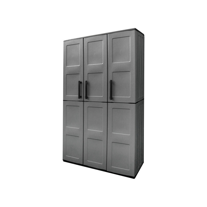 Gartenmöbel - Gartenschrank mit soliden Stahlscharnieren, in Farbe GRAU, in Ausführung groß Ansicht 1