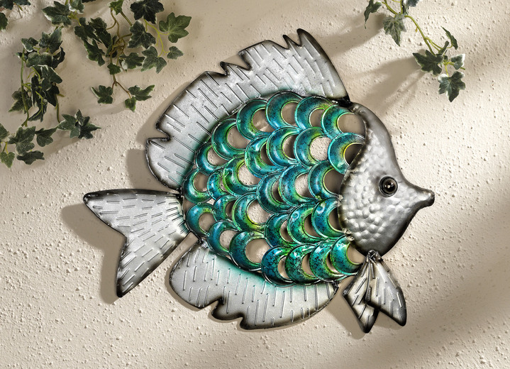 - Wandbild Fisch aus Metall, in Farbe BUNT