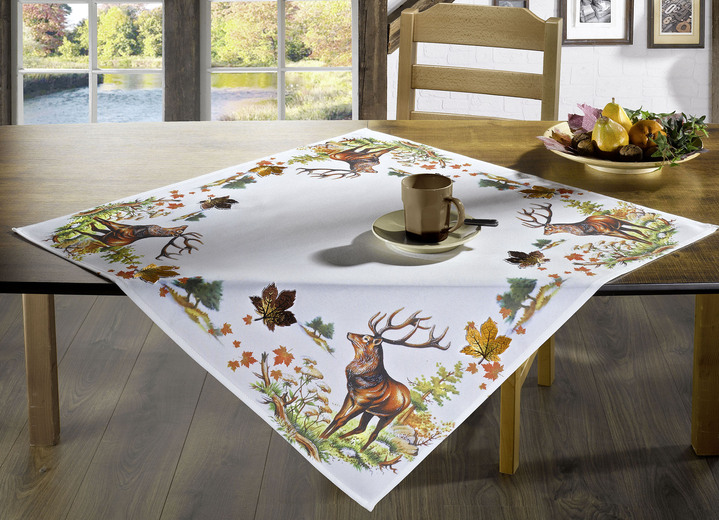 Tischdecken - Bezaubernde naturnahe Accessoires, in Größe 101 (2 Deckchen, 35x 50 cm) bis 404 (Kissenbezug, 40x 40 cm), in Farbe WEISS Ansicht 1