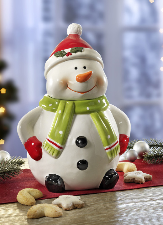 - Gebäckdose Schneemann, in Farbe WEISS