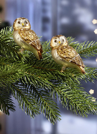 Baumschmuck in Form von Eulen, 2er-Set