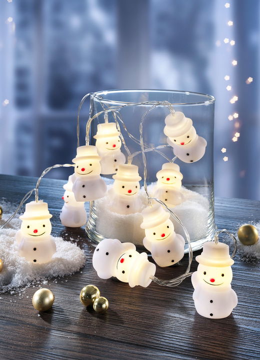 - Batteriebetriebene Lichterkette Schneemann, in Farbe WEISS