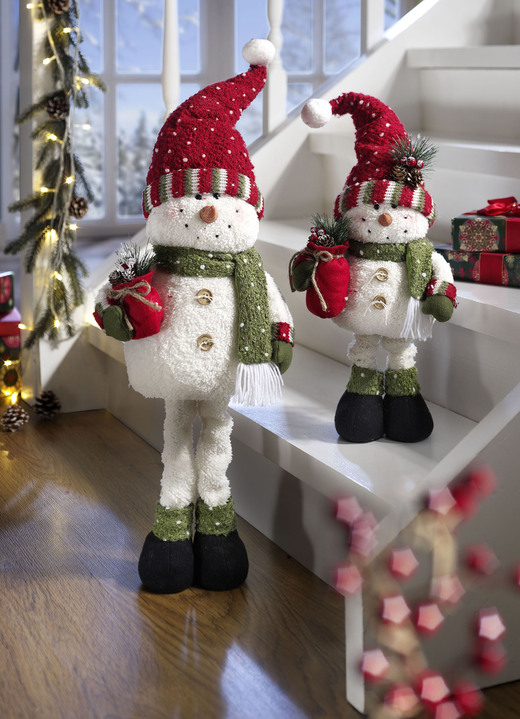 Weihnachten - Schneemann mit ausziehbaren Beinen, in Farbe , in Ausführung Schneemann, groß