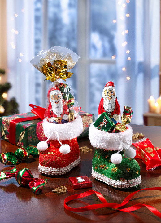 - Stiefelchen mit Weihnachtsleckereien, 2er-Set, in Farbe BUNT Ansicht 1