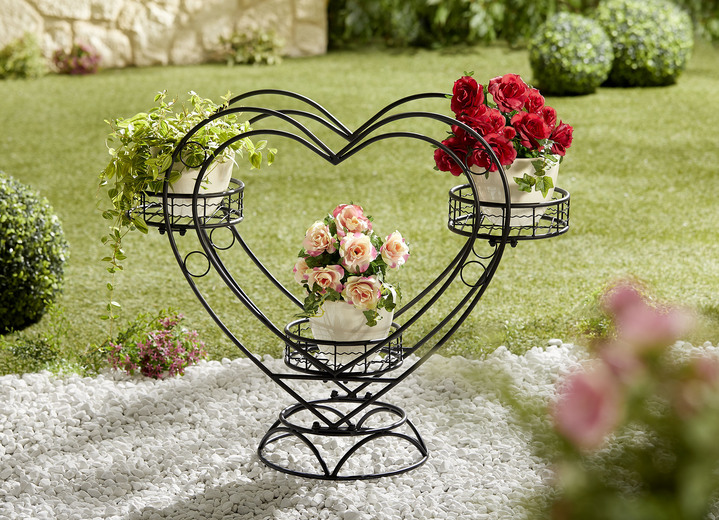 - Blumenständer «Herz», in Farbe SCHWARZ