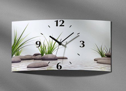 Wanduhr aus Aluminium mit Motiv 3D-Steine von Sebastian Kaulitzki