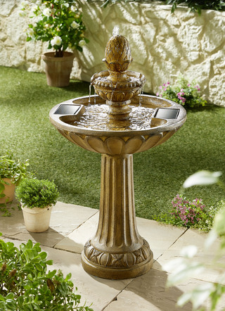 Solarbrunnen Queensbury aus wetterfestem Polyresin