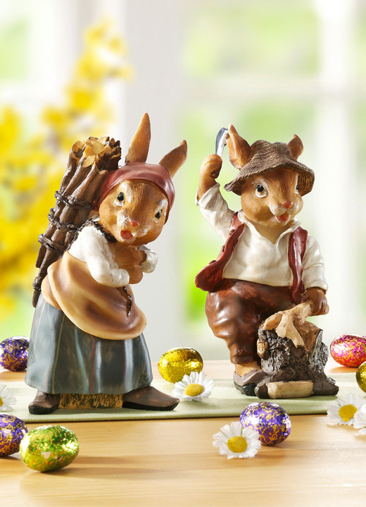 Geschenkideen - Nostalgie-Hasenpaar, in Farbe BUNT