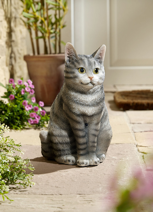 - Batteriebetriebener Bewegungsmelder Katze, in Farbe GRAU