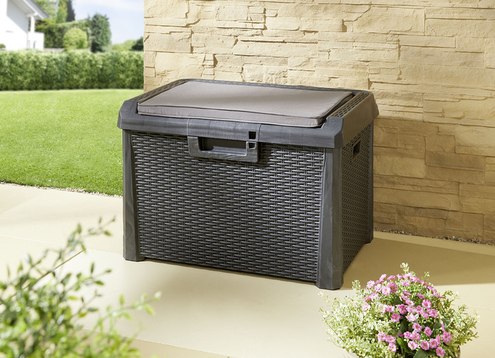 Gartenbox Santorini im elegantem RattanDesign Gartenmöbel Brigitte