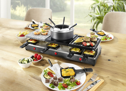 Raclette für 12 Personen, 4-in-1