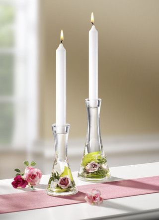 Kerzenhalter aus mundgeblasenem Glas