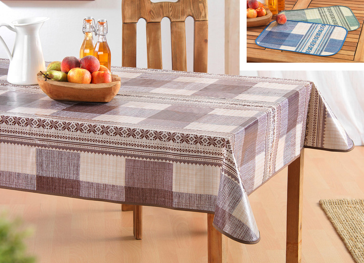 - Wachstuch-Tischdekoration, in Größe 180 (Mitteldecke, 80x 80 cm) bis 230 (Platzset, 34x 47 cm), in Farbe GRÜN Ansicht 1