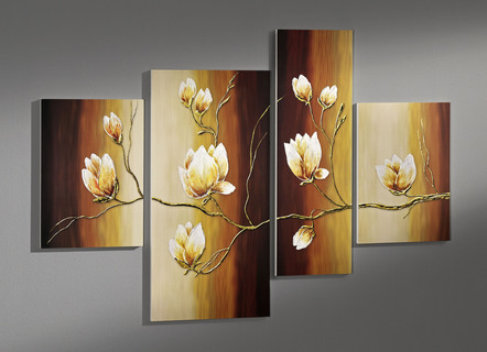 Bilder-Set, 4-teilig, Magnolienzweig von Marcin Rumin