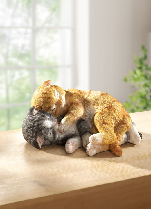 - Kuschelnde Katzen, in Farbe TERRA-GRAU
