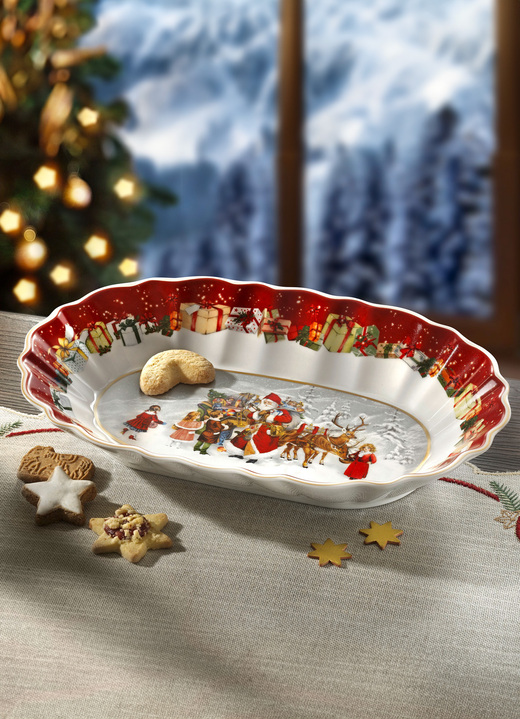 Villeroy & Boch - Wunderschöne Ovale Schale, in Farbe WEISS-ROT Ansicht 1