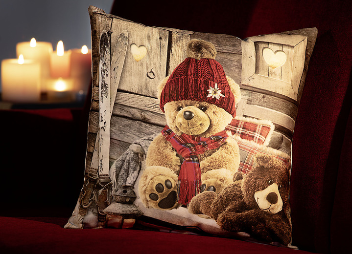 - Kissenbezug mit Teddy-Motiv, in Farbe BUNT
