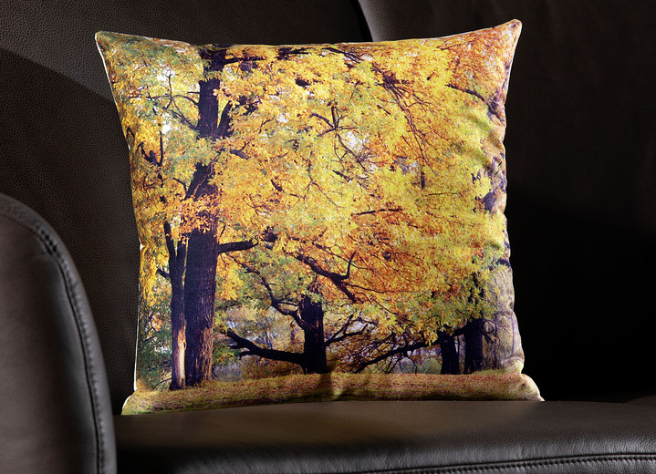 - Kissenbezüge mit Herbstwald-Motiv, 2er-Set, in Farbe BUNT