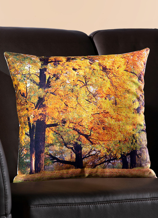 Kissenbezüge - Kissenbezüge mit Herbstwald-Motiv, 2er-Set, in Farbe BUNT Ansicht 1