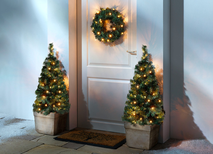 Weihnachten - Die perfekte Dekorationsidee: LED-Deko-Set, 3-teilig, in Farbe GRÜN Ansicht 1