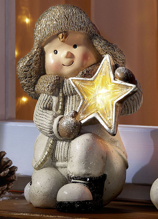 - Figur Winterkind mit Stern, in Farbe WEISS, in Ausführung Junge Ansicht 1