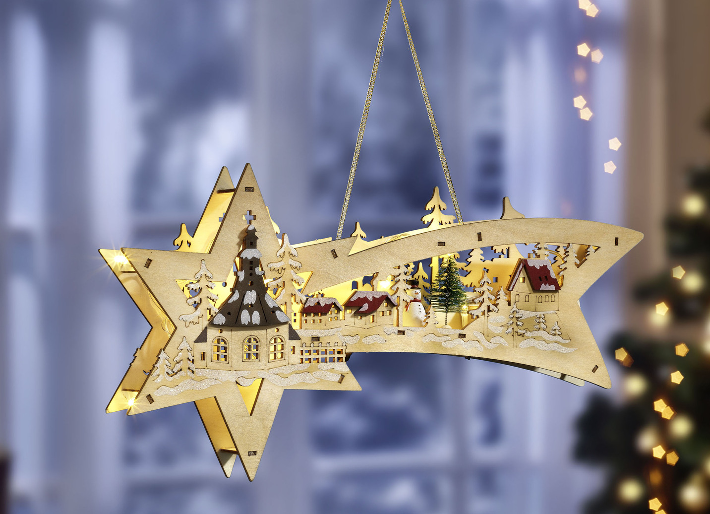 Beleuchtete Sternschnuppe, batteriebetrieben Weihnachtliche